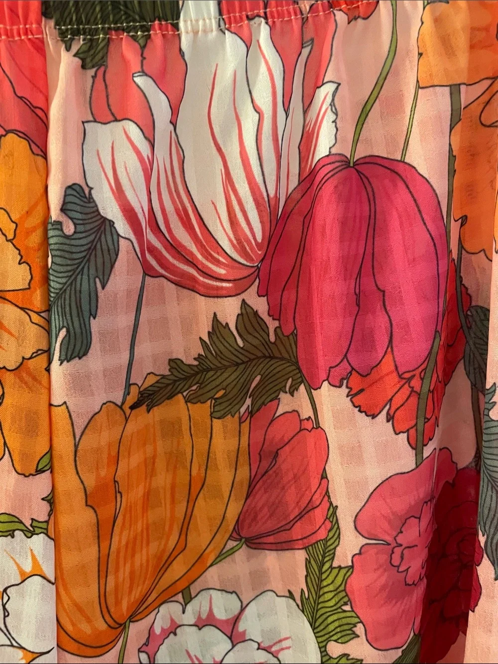 Trina Turk Pink Orange Floral Set Rash Guard and Semi Sheer Pants S/M - Picture 14 of 14